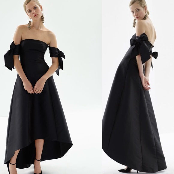 Sachin + Babi Noir off shoulder gown Sz 4 - Picture 1 of 9